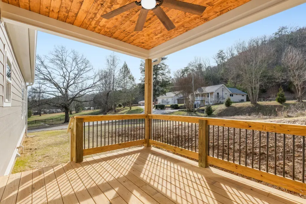 Cox Lane front porch with T&G ceiling