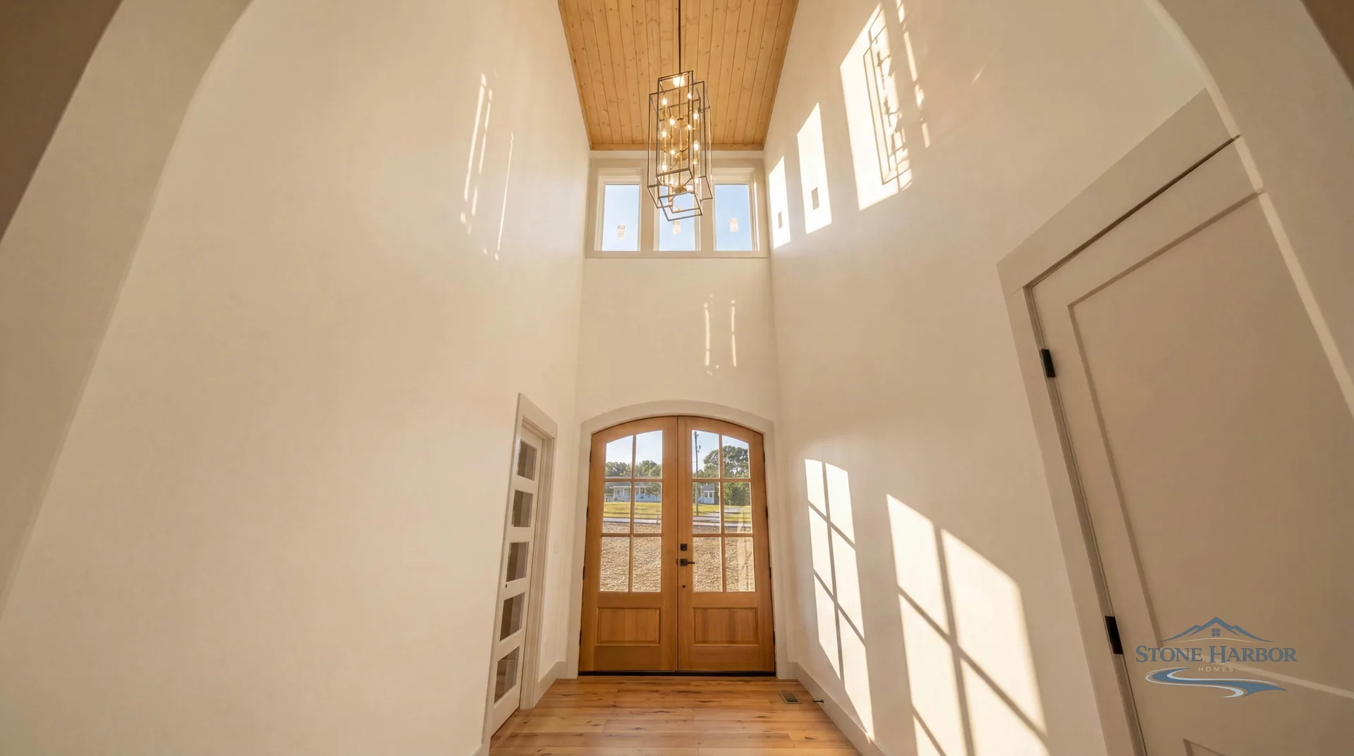 Green Pond two-story entry foyer and staircase