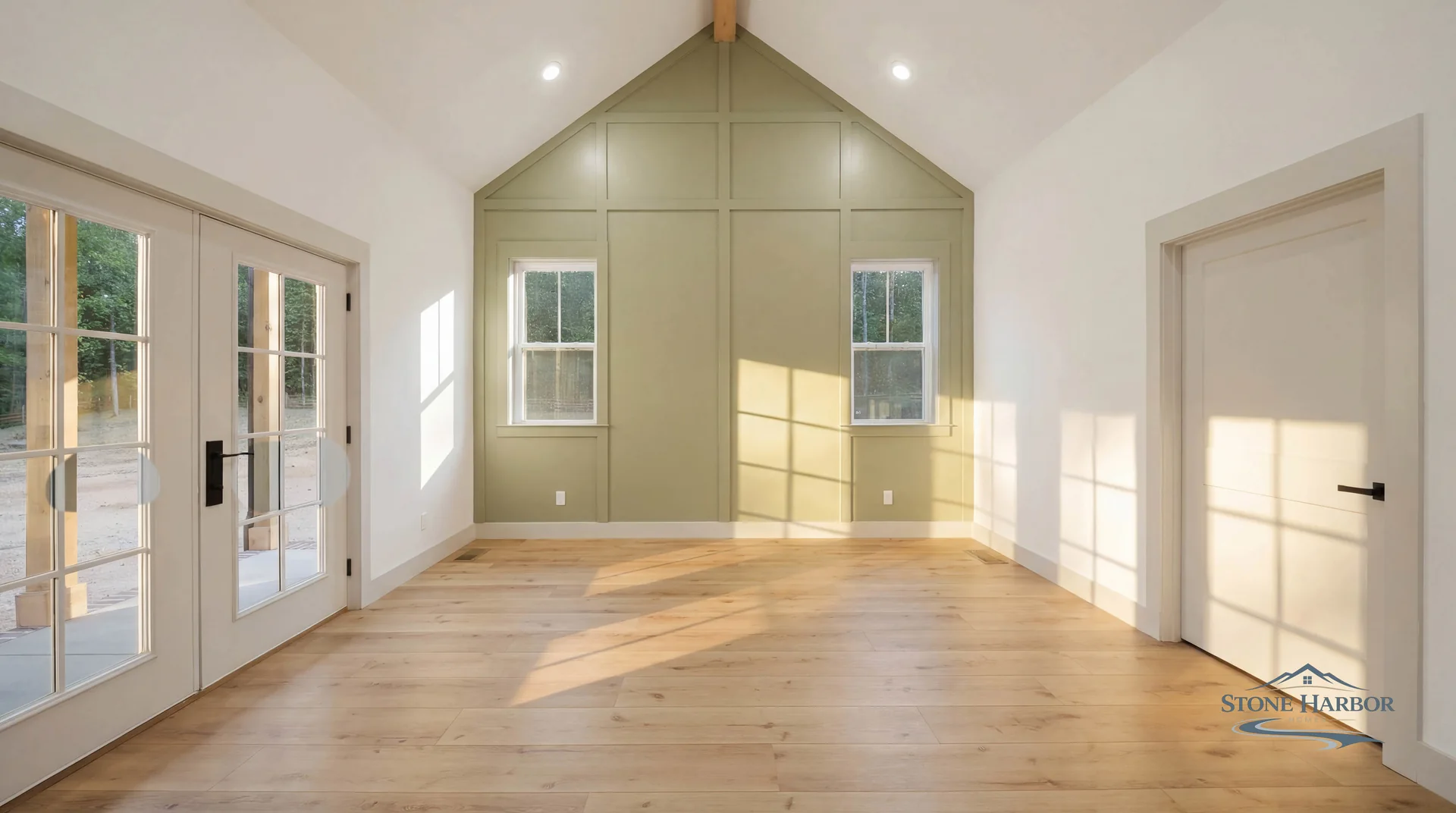 Green Pond primary bedroom with vaulted ceiling