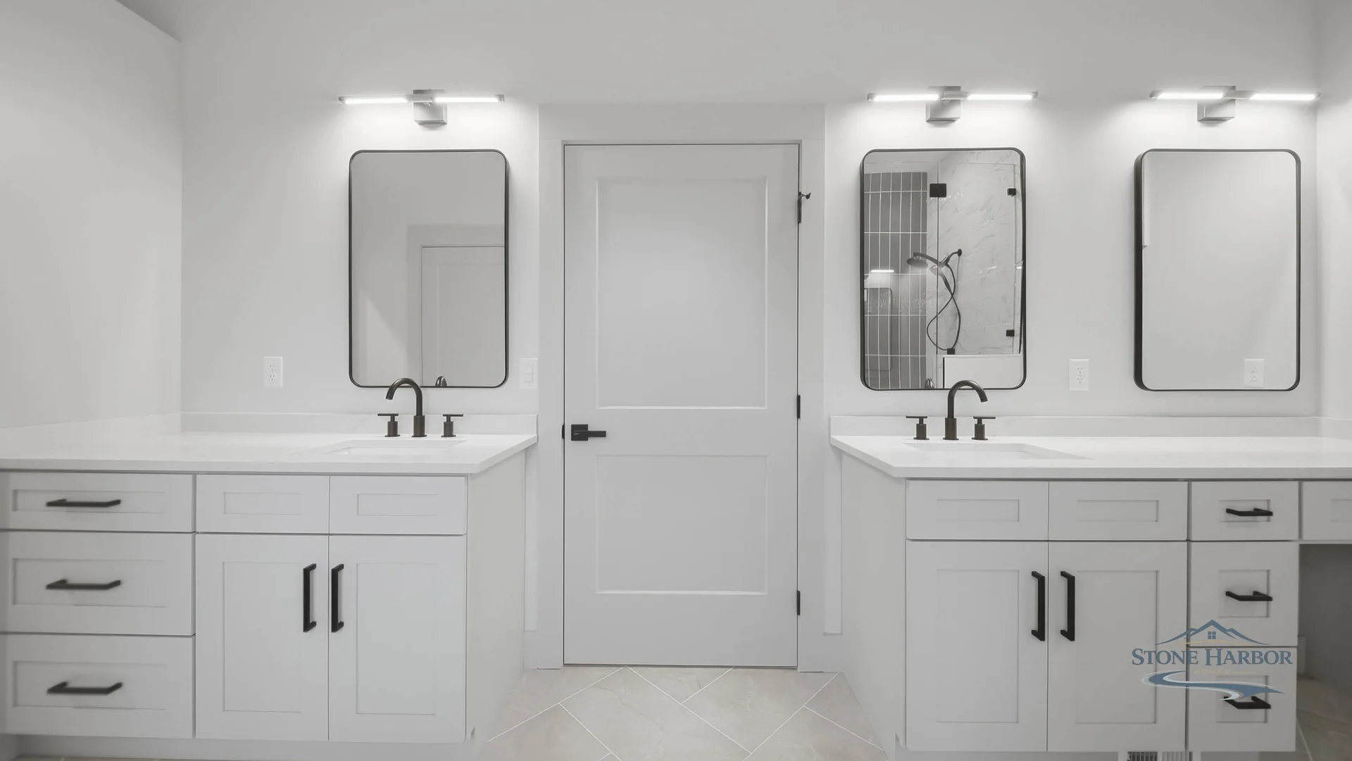 Green Pond secondary bathroom with double vanity