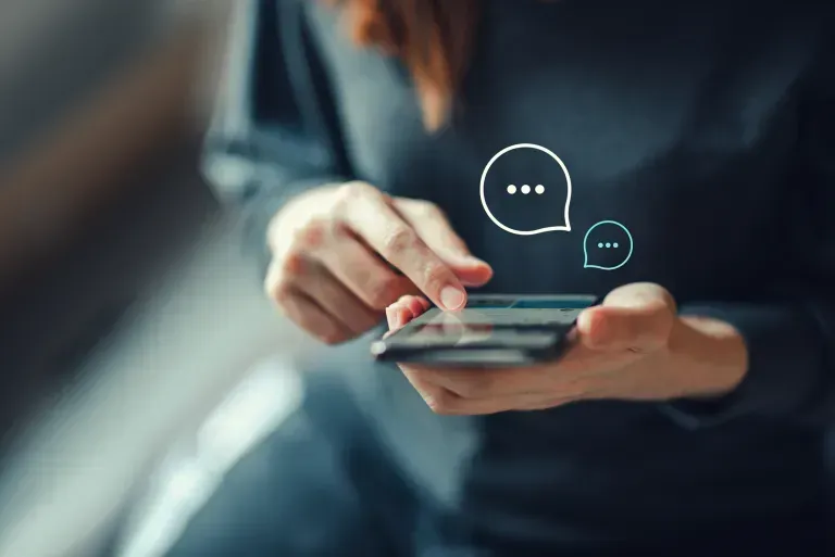 Client communication via phone and messaging app
