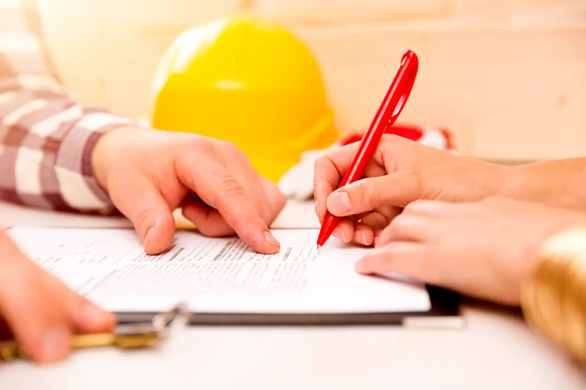 Signing the custom home building contract