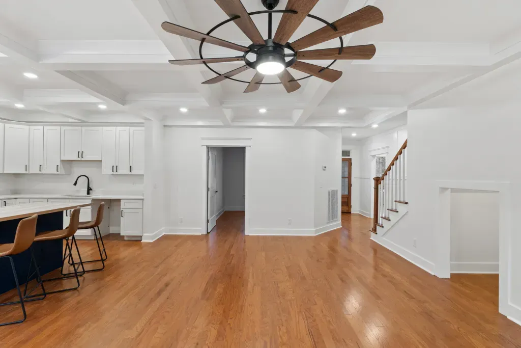 Pickett Gulf living room with coffered ceiling